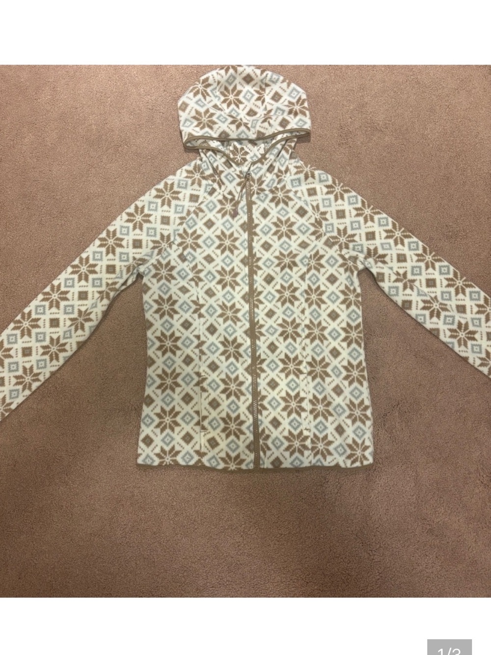 3 for $14 George Neutral Geometric zip up sweater size xs